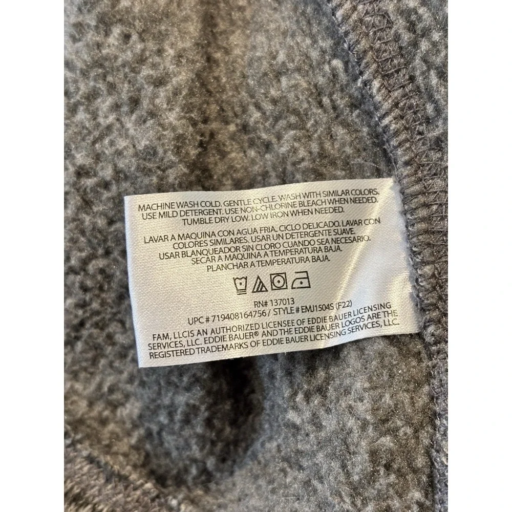 Eddie Bauer Sweater Men 2XL Gray 1/4‎ Zip Hiking Fleece Outdoors Gorpcore